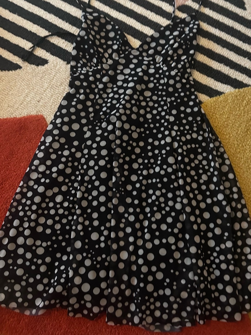 Zara Black Dress with White Polka Dots